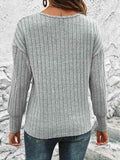 Decorative Button Round Neck Top - Flyclothing LLC