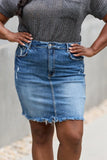 RISEN Amelia Full Size Denim Mini Skirt - Flyclothing LLC