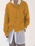 Dropped Shoulder Buttoned Cardigan - Flyclothing LLC