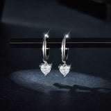 1 Carat Moissanite 925 Sterling Silver Heart Earrings - Flyclothing LLC