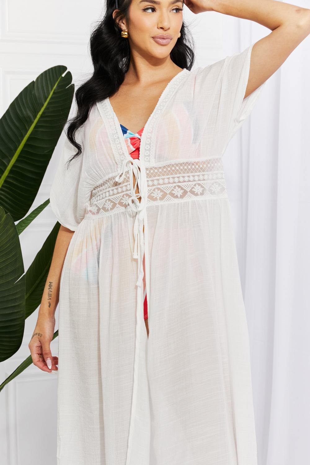 Marina West Swim Sun Goddess Tied Maxi Cover-Up - Flyclothing LLC