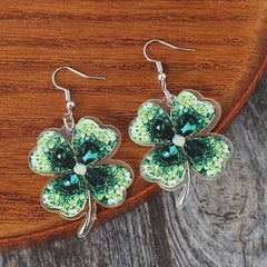 Lucky Clover Acrylic Dangle Earrings - Flyclothing LLC