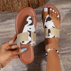 Animal Print Open Toe Sandals - Flyclothing LLC