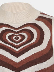 Heart Mock Neck Sweater Vest - Flyclothing LLC