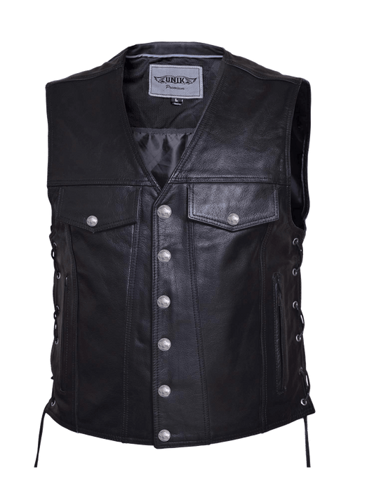 Unik International Mens Premium Leather Vest 2601.BF