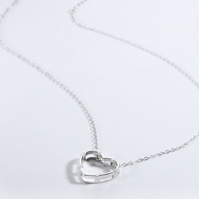 Heart Inlaid Zircon Spring Ring Closure Necklace - Flyclothing LLC