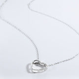 Heart Inlaid Zircon Spring Ring Closure Necklace - Flyclothing LLC