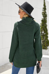 Horizontal Ribbing Turtleneck Sweater - Trendsi