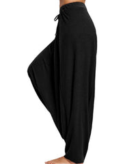 Tied Mid Waist Long Harem Pants - Flyclothing LLC