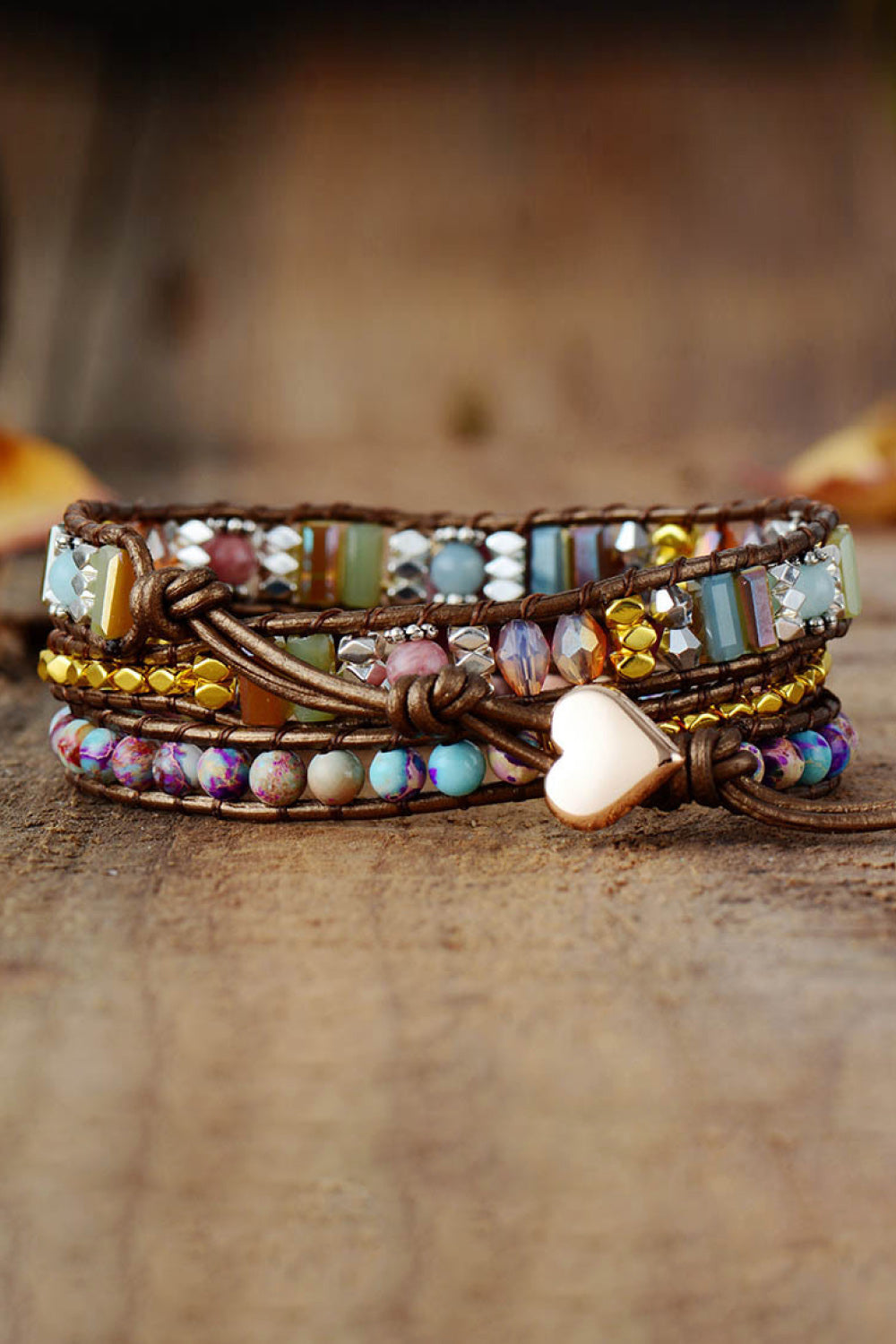 Handmade Crystal Beaded Natural Stone Bracelet - Flyclothing LLC