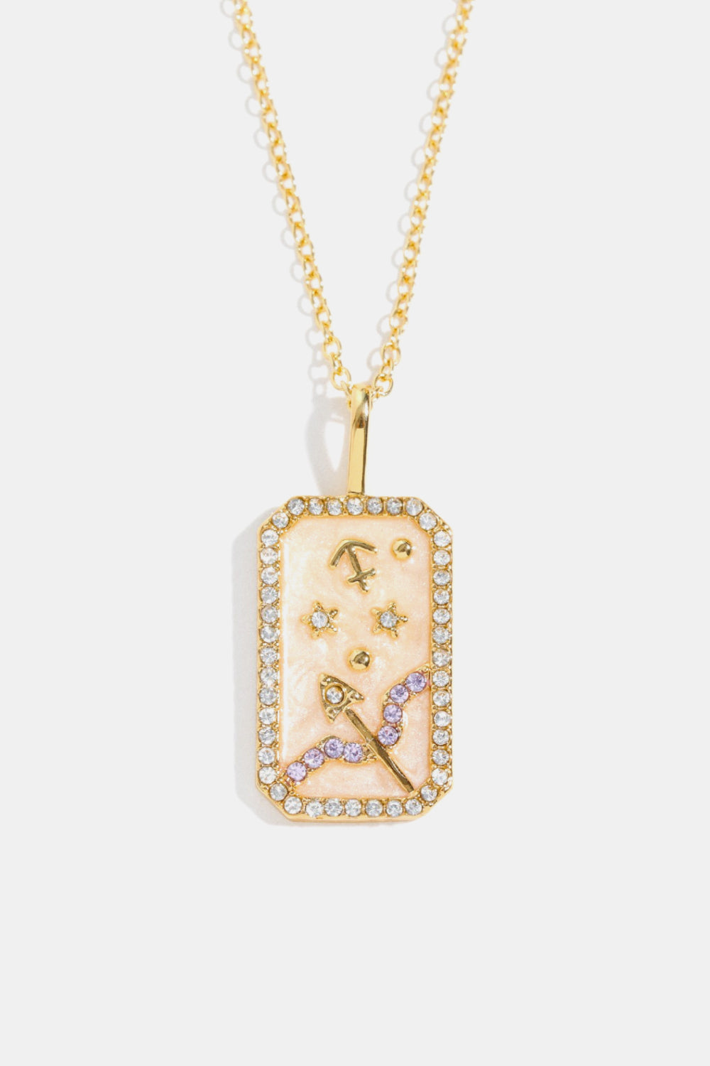 Rhinestone Constellation Pendant Copper Necklace - Flyclothing LLC