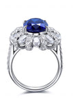 Lab-Grown Sapphire Flower Shape Ring - Flyclothing LLC