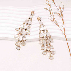 Alloy & Rhinestone Teardrop Earrings - Flyclothing LLC