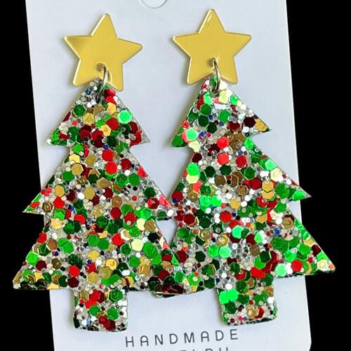 Christmas Tree Acrylic Dangle Earrings - Flyclothing LLC