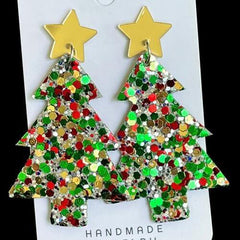 Christmas Tree Acrylic Dangle Earrings - Trendsi