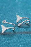 Moissanite Fishtail Rhodium-Plated Earrings - Flyclothing LLC