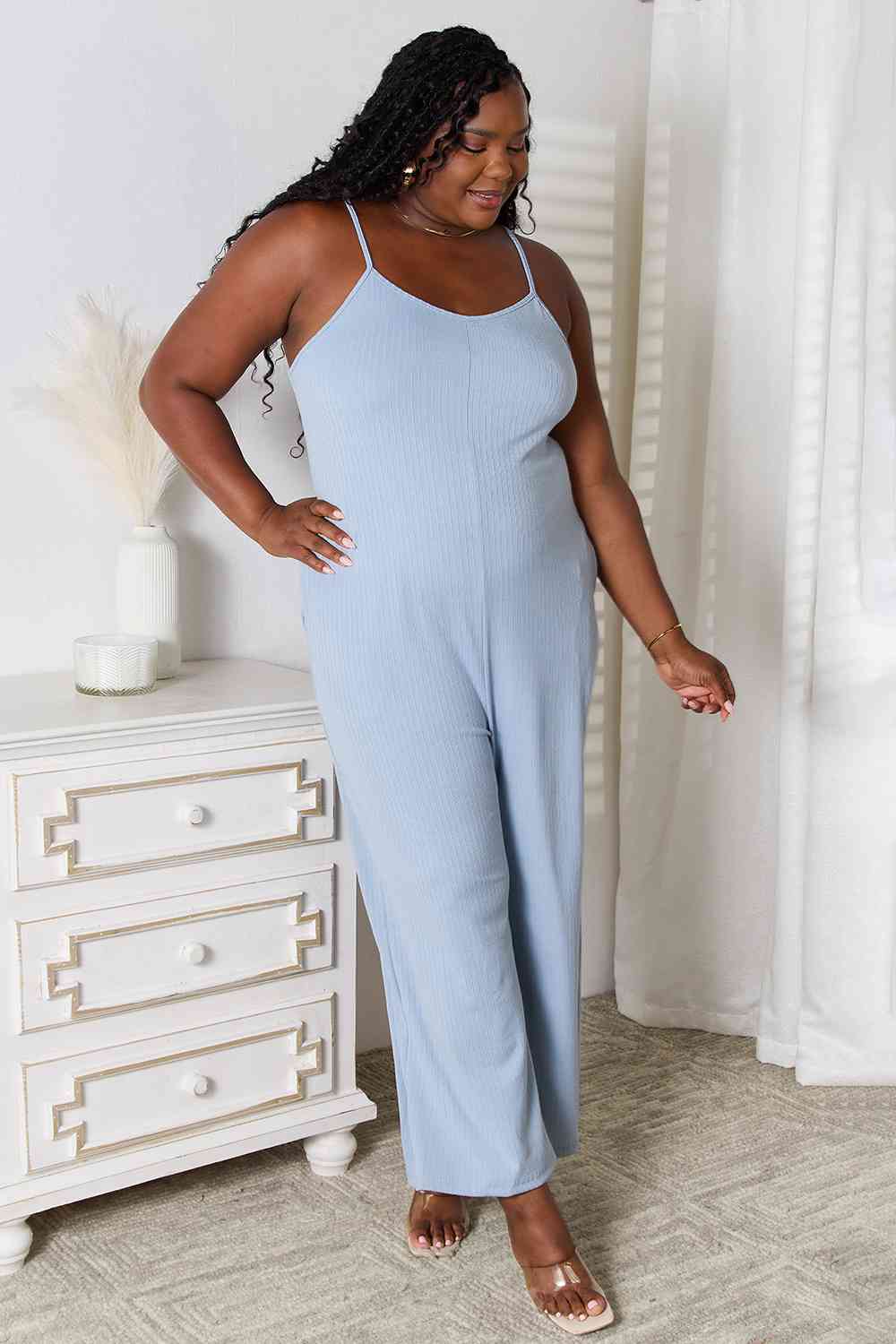 Basic Bae Full Size Spaghetti Strap V-Neck Jumpsuit - Flyclothing LLC