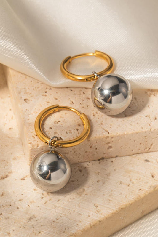 18K Gold-Plated Copper Ball Drop Earrings - Flyclothing LLC