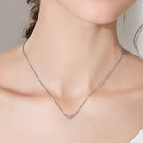 925 Sterling Silver Inlaid Moissanite Necklace - Flyclothing LLC