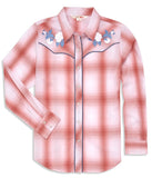 Women's Ely Cattleman Plaid Western Snap Shirt with Rose Embroidery