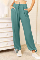 Basic Bae Full Size Soft Rayon Drawstring Waist Pants with Pockets - Flyclothing LLC