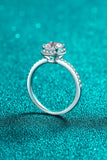 1 Carat Moissanite 925 Sterling Silver Halo Ring - Flyclothing LLC