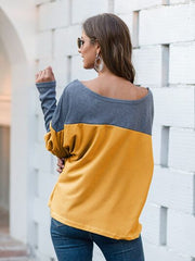 Boat Neck Long Sleeve Sweatshirt - Flyclothing LLC