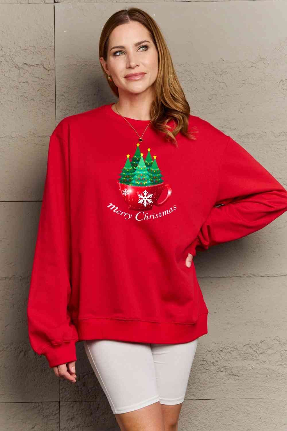 Simply Love Full Size MERRY CHRISTMAS Graphic Sweatshirt - Flyclothing LLC