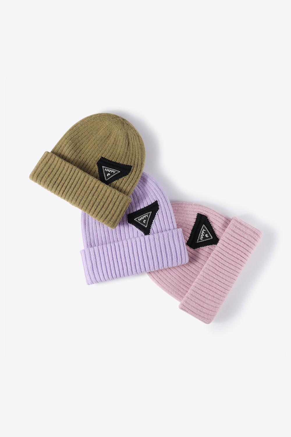 HAPPY Contrast Beanie - Flyclothing LLC