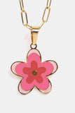 Flower Pendant Stainless Steel Necklace - Flyclothing LLC