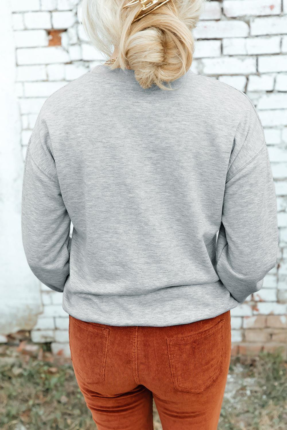 Drop Shoulder Ribbed Trim Sweatshirt - Flyclothing LLC