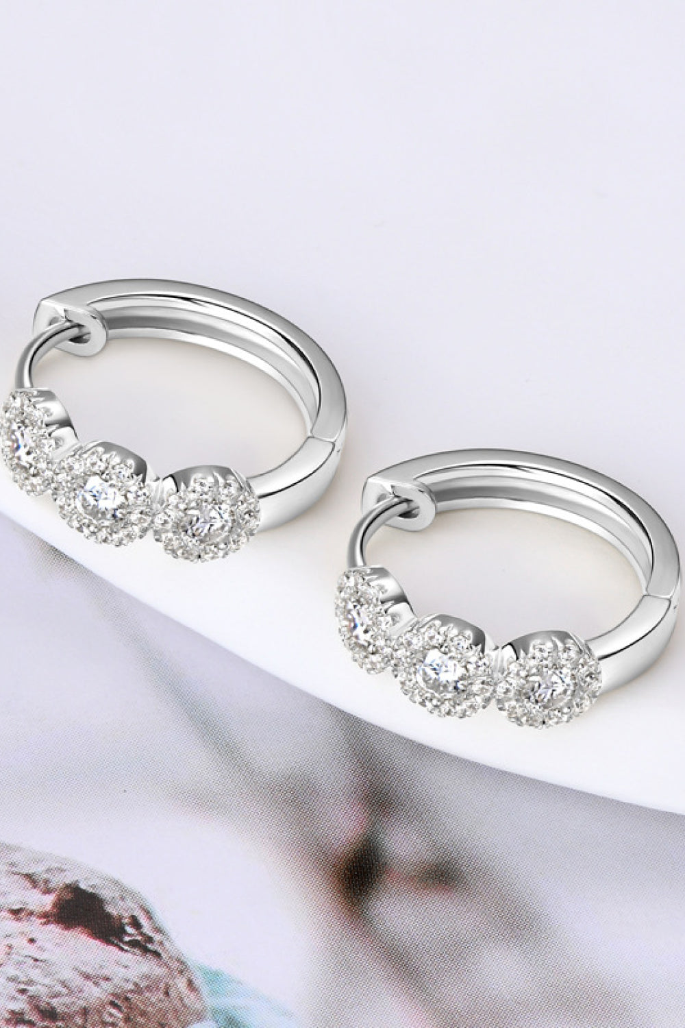 Moissanite 925 Sterling Silver Huggie Earrings - Flyclothing LLC