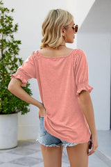 Short Flounce Sleeve Top - Flyclothing LLC