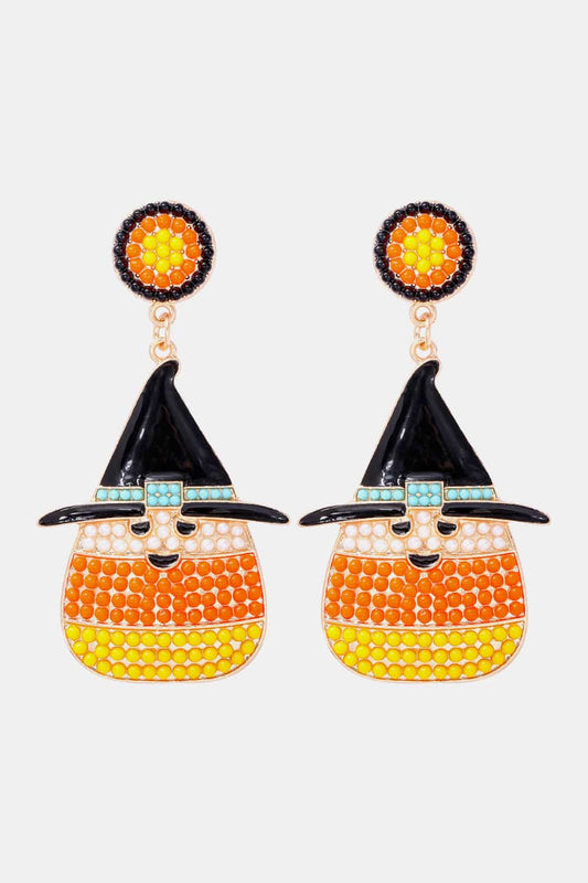 Witch's Hat Shape Synthetic Pearl Dangle Earrings - Flyclothing LLC