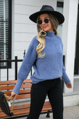 Turtle Neck Long Sleeve Pullover Sweater - Flyclothing LLC