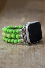 Synthetic Imperial Jasper Beaded Watchband Bracelet - Flyclothing LLC