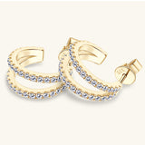 Moissanite 925 Sterling Silver C-Hoop Earrings - Flyclothing LLC