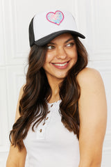 Fame Falling For You Trucker Hat in Black - Flyclothing LLC