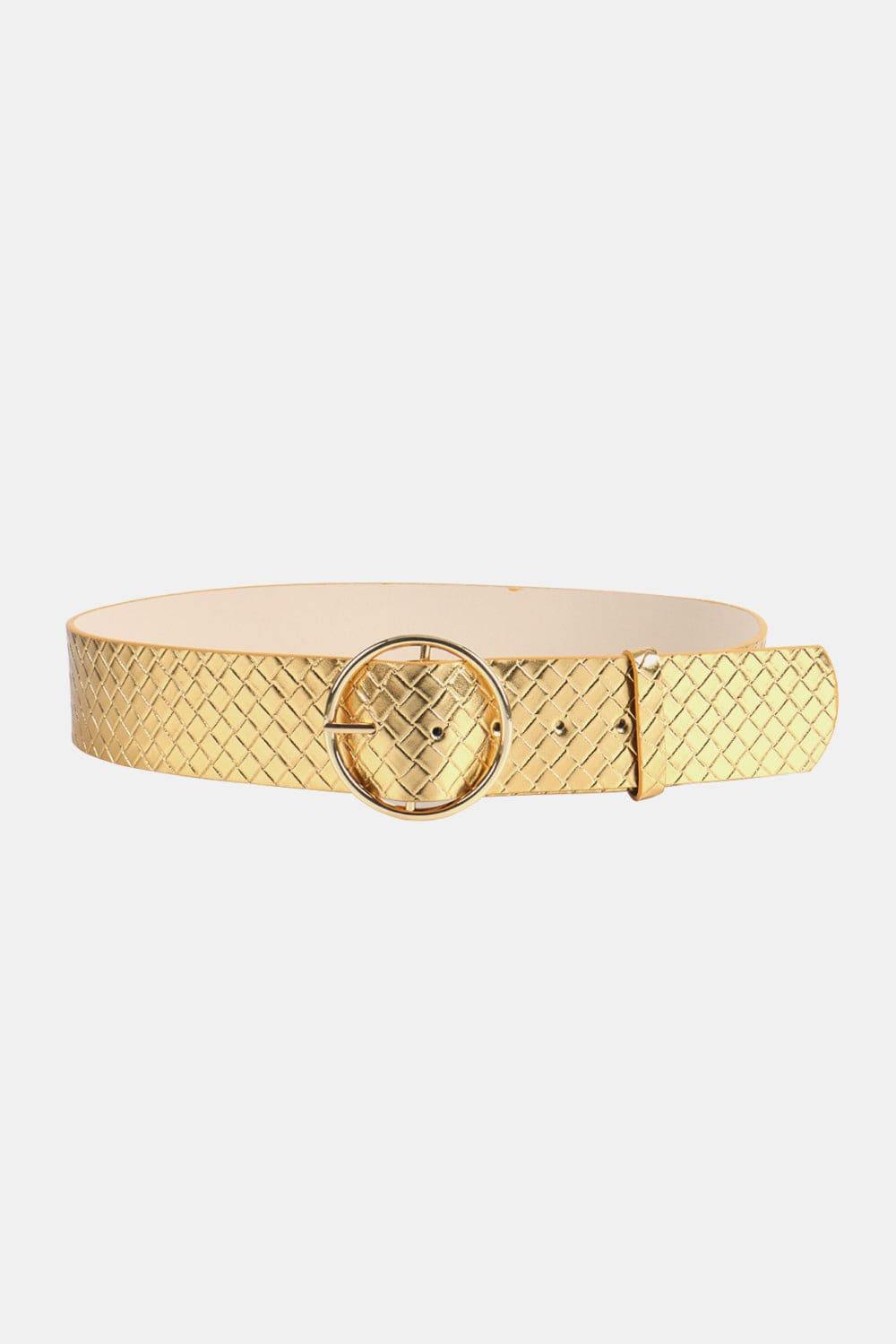 PU Leather Circle Shape Buckle Belt - Trendsi