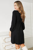 Double Take Scoop Neck Empire Waist Long Sleeve Dress