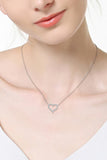 Moissanite Platinum-Plated Heart Necklace - Flyclothing LLC