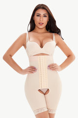 Full Size Hook-and-Eye Lace Trim Shaping Bodysuit - Flyclothing LLC