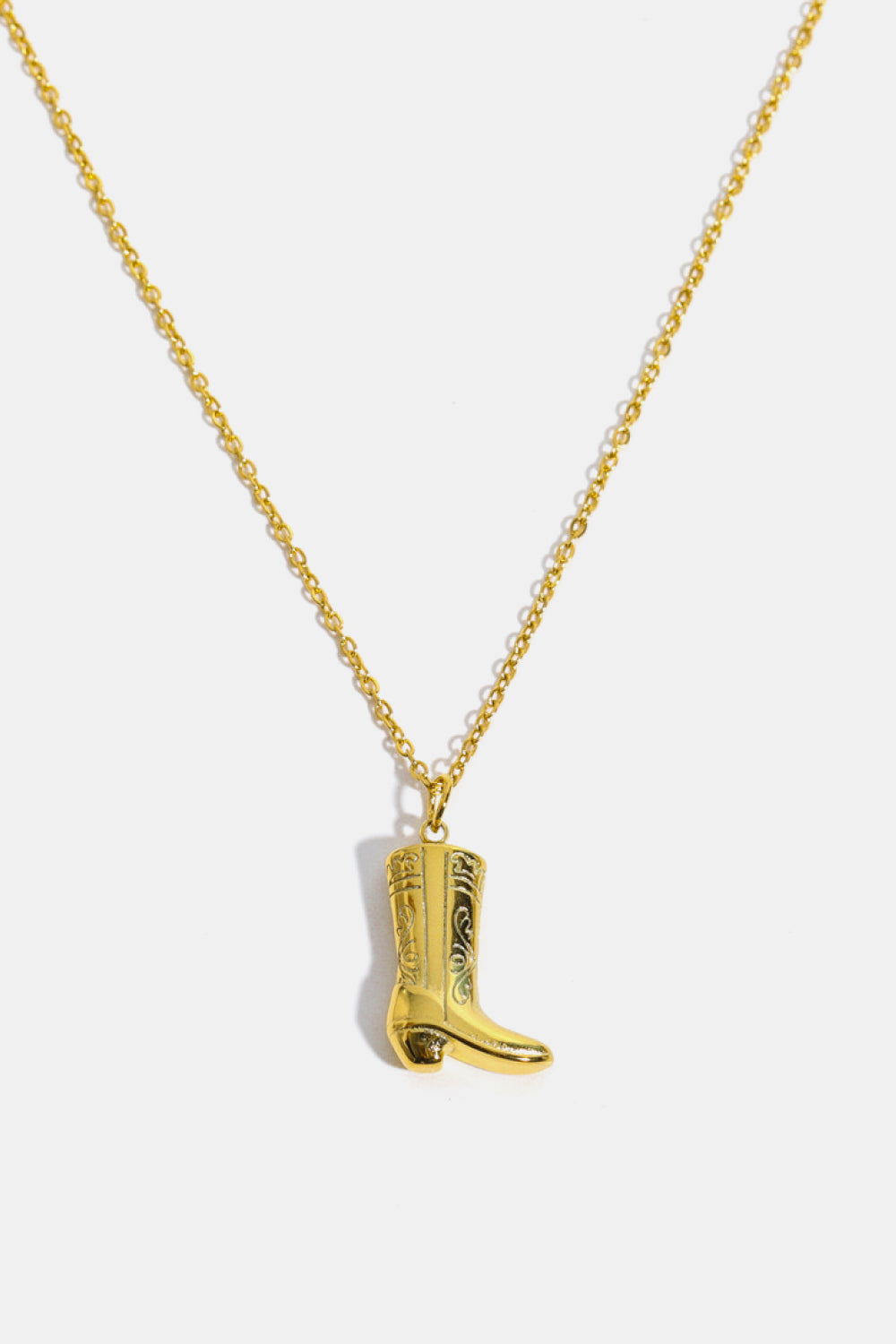 Cowboy Boot Pendant Stainless Steel Necklace - Flyclothing LLC