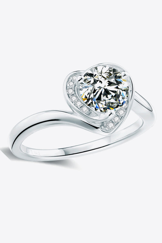 1 Carat Moissanite Heart Ring - Flyclothing LLC