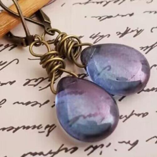 Alloy Gemstone Drop Earrings - Flyclothing LLC