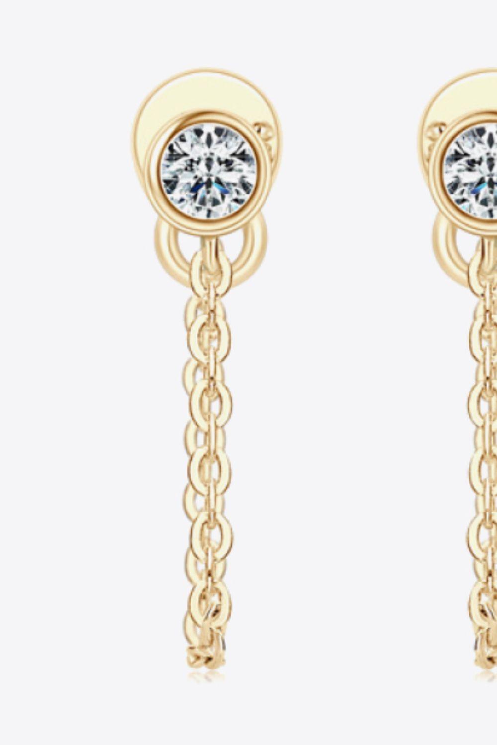 Inlaid Moissanite Chain Earrings - Flyclothing LLC