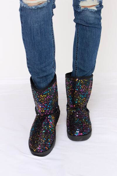 Forever Link Sequin Thermal Flat Boots - Flyclothing LLC