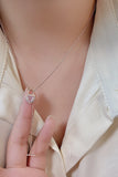 Moonstone Heart Lock Pendant Necklace - Flyclothing LLC