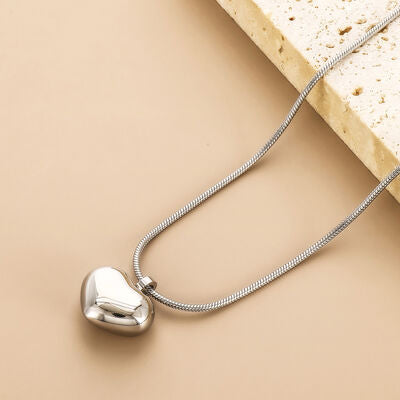 Stainless Steel Heart Pendant Necklace - Flyclothing LLC