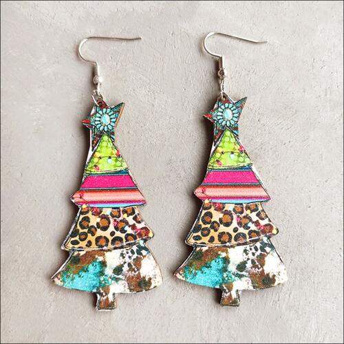 Christmas Themed Wood Dangle Earrings - Flyclothing LLC